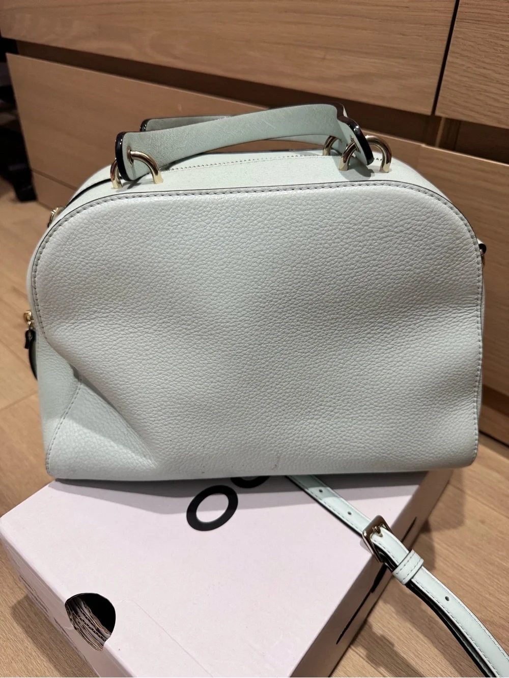 kate spade Pale Mint Leather Crossbody Satchel with Tassel